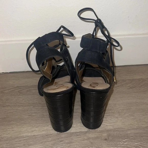 Sam Edelman Yardley Suede/Crocodile Lace-Up Heels - Picture 6 of 8